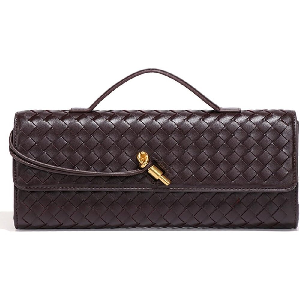 🆕 Eipron Trendy Casual Clutch Purses Women Purple Leather Handle Evening Bag
